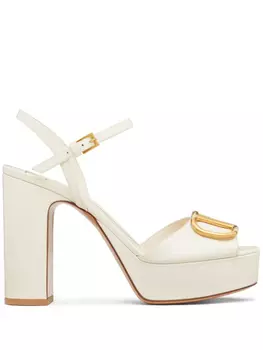 Valentino Garavani босоножки на платформе с логотипом VLogo Signature, белый