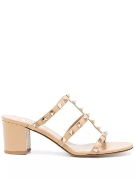 Valentino Garavani босоножки Rockstud 60, нейтральный цвет