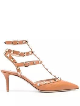 Valentino Garavani босоножки Rockstud 70, нейтральный цвет