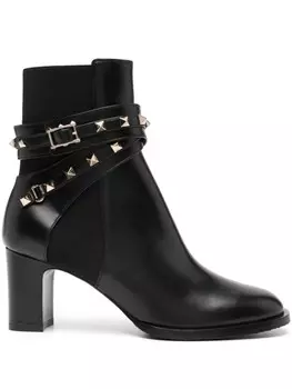 Valentino Garavani ботинки Rockstud из кожи, черный