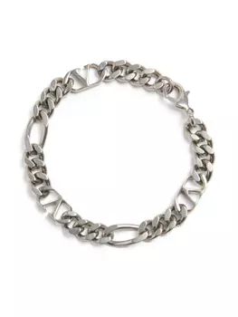 Valentino Garavani браслет с логотипом VLogo Signature, серебристый