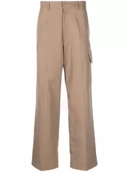 Valentino Garavani брюки чинос с накладными карманами, коричневый