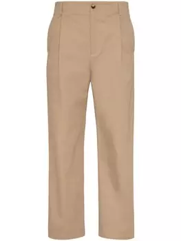 Valentino Garavani брюки чинос со складками, нейтральный цвет