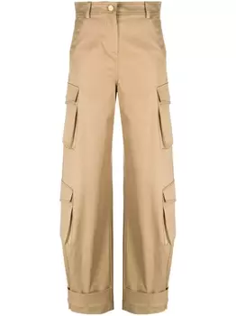 Valentino Garavani брюки карго с завышенной талией, нейтральный цвет