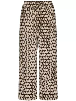 Valentino Garavani брюки с узором Toile Iconographe, коричневый