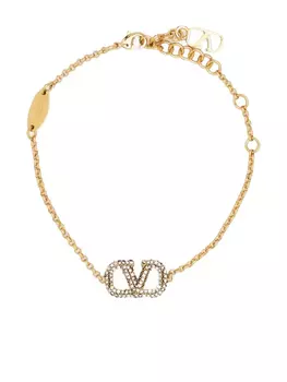 Valentino Garavani цепочный браслет с логотипом VLogo Signature, золотой