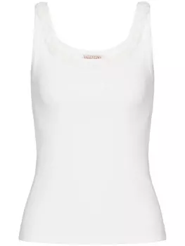 Valentino Garavani декорированный топ без рукавов, белый
