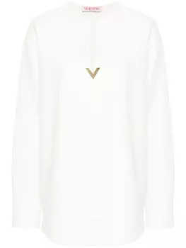 Valentino Garavani декорированный топ VGold, белый
