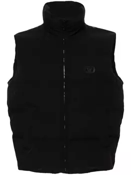 Valentino Garavani дутый жилет с логотипом VLogo, черный