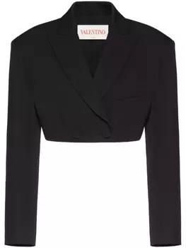 Valentino Garavani двубортный блейзер Grisaille, черный