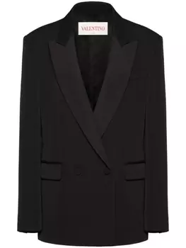 Valentino Garavani двубортный блейзер Grisaille, черный