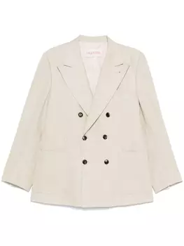 Valentino Garavani двубортный пиджак, нейтральный цвет