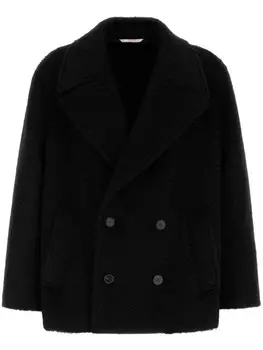 Valentino Garavani двубортный пиджак с длинным рукавом, черный