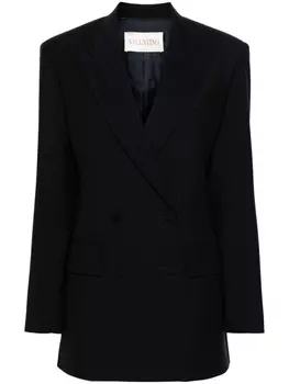 Valentino Garavani двубортный пиджак с заостренными лацканами, синий