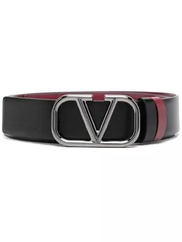Valentino Garavani двусторонний ремень с логотипом VLogo, черный