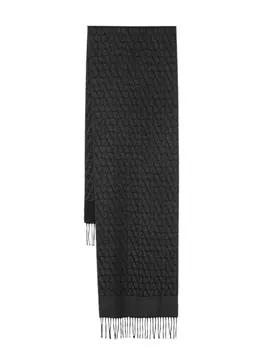 Valentino Garavani двусторонний шарф с узором Toile Iconographe, серый