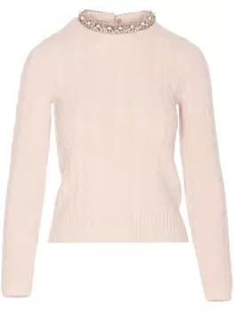 Valentino Garavani джемпер фактурной вязки, розовый