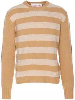 Valentino Garavani джемпер в полоску, нейтральный цвет