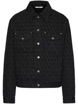 Valentino Garavani джинсовая куртка с узором Toile Iconographe, черный