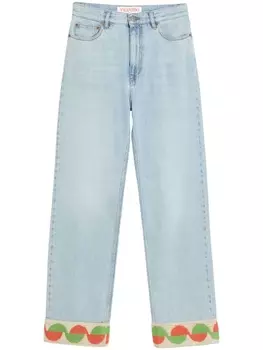 Valentino Garavani джинсы с жаккардовой отделкой, синий