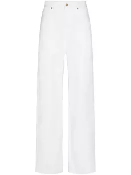 Valentino Garavani джинсы широкого кроя с декором VGold, белый