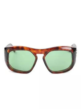 VALENTINO GARAVANI EYEWEAR солнцезащитные очки VLogo в геометрической оправе, коричневый