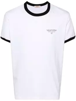 Valentino Garavani футболка из хлопка с логотипом, белый