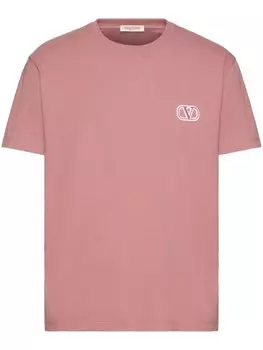 Valentino Garavani футболка с логотипом VLogo, розовый
