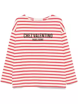 Valentino Garavani футболка в полоску, красный