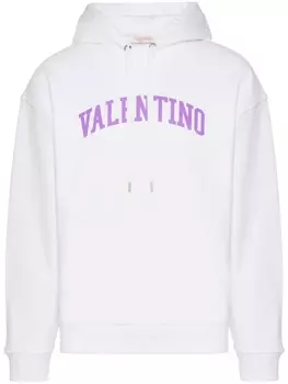Valentino Garavani худи с кулиской и логотипом, белый