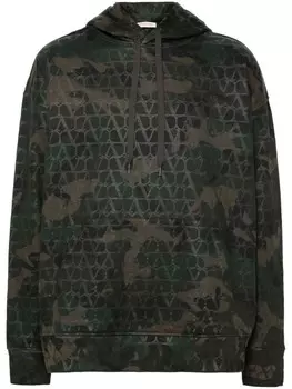 Valentino Garavani худи с узором Toile Iconographe и камуфляжным принтом, зеленый