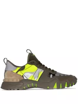 Valentino Garavani камуфляжные кроссовки Rockrunner, коричневый