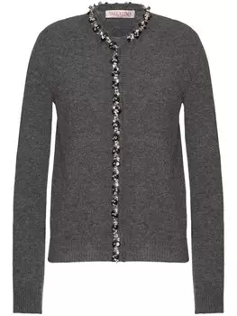 Valentino Garavani кардиган с пайетками, серый