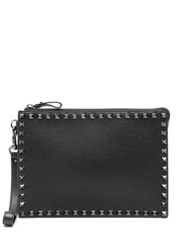 Valentino Garavani клатч с декором Rockstud, черный