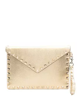 Valentino Garavani клатч с декором Rockstud, золотой