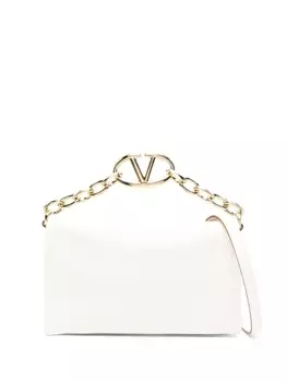 Valentino Garavani клатч с логотипом VLogo Chain, белый