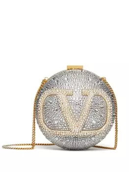 Valentino Garavani клатч с логотипом VLogo Signature, серебряный
