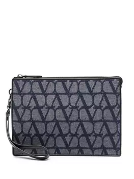 Valentino Garavani клатч с узором Toile Iconographe, синий