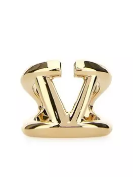 Valentino Garavani кольцо с логотипом VLogo Signature, золотой
