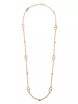 Valentino Garavani колье с логотипом VLogo Signature, золотой