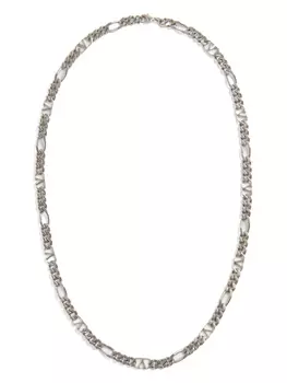 Valentino Garavani колье с логотипом VLogo Signature, серебристый