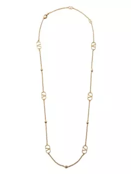 Valentino Garavani колье с логотипом VLogo Signature, золотой