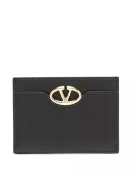 Valentino Garavani кожаный держатель карт VLogo Signature, черный