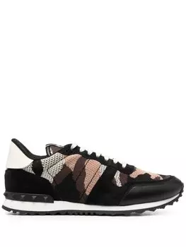 Valentino Garavani кроссовки Camouflage Rockrunner, черный