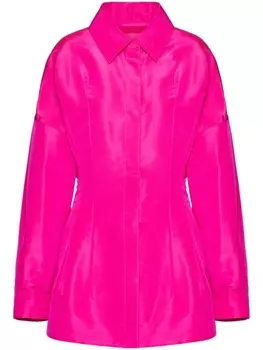 Valentino Garavani куртка-рубашка со сборками, розовый