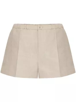 Valentino Garavani льняные шорты со складками, нейтральный цвет