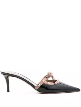Valentino Garavani лакированные мюли Rockstud 60, черный