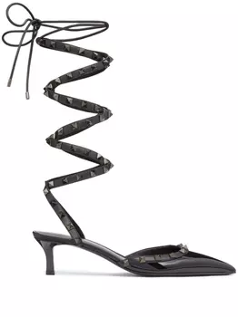 Valentino Garavani лакированные туфли Rockstud 50, черный