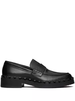 Valentino Garavani лоферы Rockstud, черный