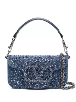 Valentino Garavani маленькая сумка-тоут с логотипом VLogo Signature, синий